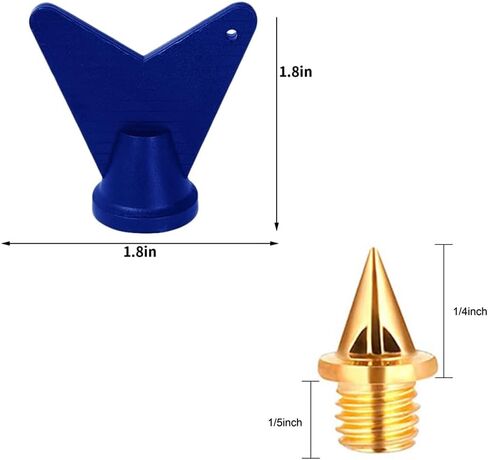 Track Spikes for Replacment for Shoes 100pcs,Funwaretech Cross Country Spikes 1/4" Length Stainless Steel Pyramid Spikes with Box and Wrench for Running,Hiking,High Jumping,Sprint Sports (Gold) in Kuwait