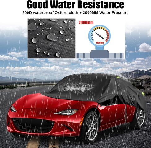 غطاء نصف سيارة متوافق مع تويوتا هايلاندر 2011-2023، غطاء سيارة أكسفورد 300D مقاوم للطقس مع شريط عاكس، حقيبة تخزين جميع الأحوال الجوية مقاومة للأشعة فوق البنفسجية in Kuwait