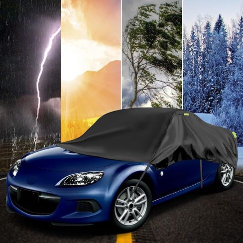 غطاء نصف سيارة متوافق مع تويوتا هايلاندر 2011-2023، غطاء سيارة أكسفورد 300D مقاوم للطقس مع شريط عاكس، حقيبة تخزين جميع الأحوال الجوية مقاومة للأشعة فوق البنفسجية in Kuwait