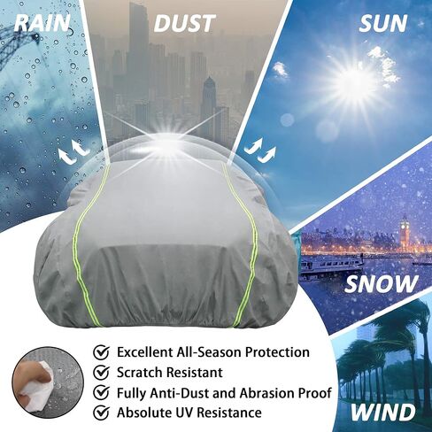 غطاء سيارة يناسب الشاحنة (F-150) بطول يصل إلى 235 بوصة مقاوم للماء في جميع الأحوال الجوية، غطاء سيارة خارجي سميك بالكامل للسيارات للحماية من الأشعة فوق البنفسجية وغطاء سيارة مقاوم للرياح مع حبل مضاد للسرقة، شاحنة in Kuwait