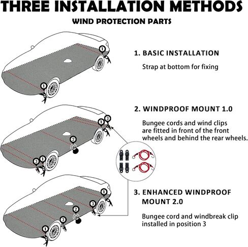 غطاء سيارة يناسب الشاحنة (F-150) بطول يصل إلى 235 بوصة مقاوم للماء في جميع الأحوال الجوية، غطاء سيارة خارجي سميك بالكامل للسيارات للحماية من الأشعة فوق البنفسجية وغطاء سيارة مقاوم للرياح مع حبل مضاد للسرقة، شاحنة in Kuwait