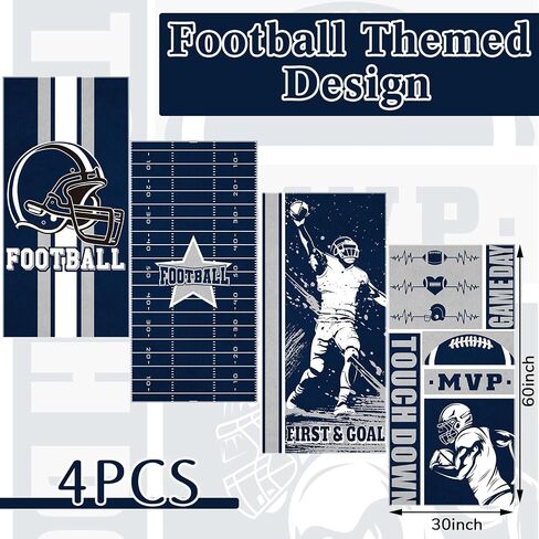 4 قطع كرة القدم الشاطئ منشفة مجموعة رعاة البقر كرة القدم حزب للرجال النساء الشاطئ الزخرفية المناشف ستوكات الرمال برهان الرياضة مناشف الشاطئ هدية رعاة البقر كرة القدم حزب الزينة، 30 × 60 بوصة in Saudi Arabia