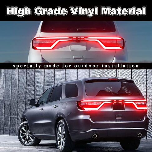 Fit for Dodge Durango 2014-2021 Tail Light Race Track Bat Precut Vinyl Overlay Tint Kit Film with Gloss Dark Smoke Wrap Cover Vinyl Decals Exterior Accessories in Kuwait