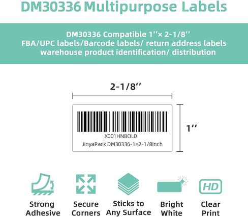 Thermal Labels Barcode Address Labels Replacement for DYMO 30336 (1" x 2-1/8") Compatible with Labelwriter 450, 4XL Printers & Zebra Desktop Label Printers [12 Rolls, 500 Labels/Roll] in Saudi Arabia