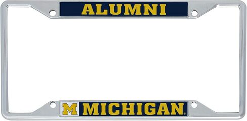University of Michigan License Plate Frame Wolverines UM U of M Go Blue Hail Metal License Plate Frame for Front or Back of Car Officially Licensed (Alumni) in Saudi Arabia