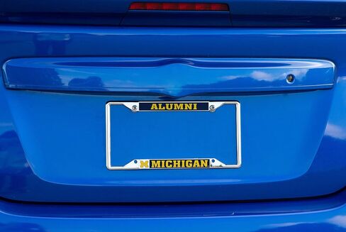 University of Michigan License Plate Frame Wolverines UM U of M Go Blue Hail Metal License Plate Frame for Front or Back of Car Officially Licensed (Alumni) in Saudi Arabia