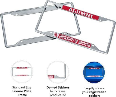University of Houston Cougars UH Metal License Plate Frame for Front or Back of Car Officially Licensed (Alumni) in Saudi Arabia