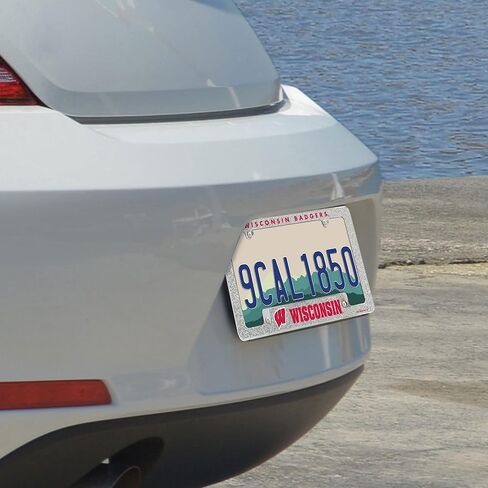 Rico Industries NCAA 12" x 6" Chrome All Over Automotive Bling License Plate Frame Design for Car/Truck/SUV in Kuwait