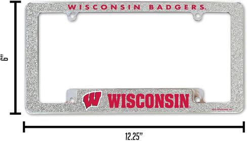 Rico Industries NCAA 12" x 6" Chrome All Over Automotive Bling License Plate Frame Design for Car/Truck/SUV in Kuwait