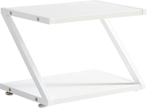 Printer Stand, 2 Tier Desktop Printer Shelves Rack with Anti - Skid Pads for Space Organizer as Storage Shelf,for Home and Office,Kitchen Countertop Storage Rack Microwave Oven Potted Plants（White） in Saudi Arabia