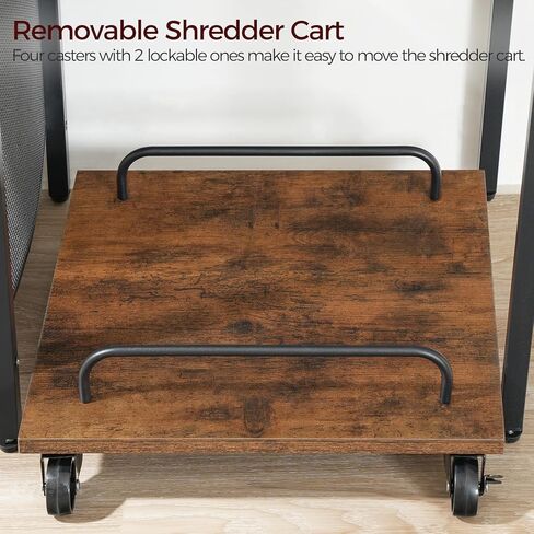 حامل الطابعة مع مساحة تخزين، طاولة الطابعة مع حامل تقطيع الورق، رف الطابعة مع مقبس ومنفذ شحن USB، حامل وحدة المعالجة المركزية، عربة طابعة دوارة للمكتب المنزلي، بني ريفي PTHR80E01 in Kuwait