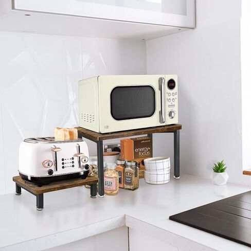 حامل طابعة سطح المكتب Unistyle مع حامل شاشة قابل للتعديل، طقم مكون من قطعتين، بني in Kuwait