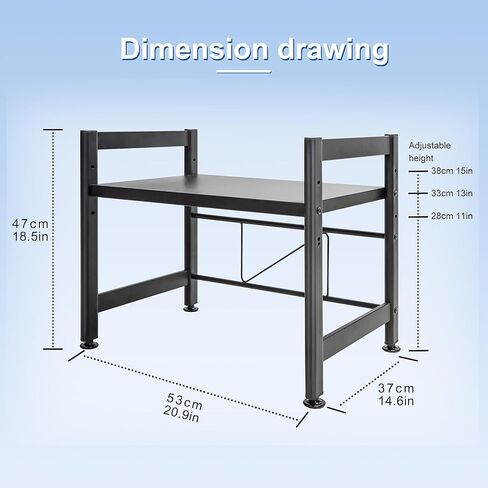 3-Tier Printer Stand with Wheels Movable Storage Cart Printer Table Floor-Standing Multi-Purpose Shelf Rack for Media Player Scanner Files Books Microwave Oven in Kuwait