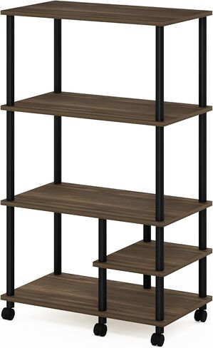 Furinno Turn-N-Tube 3-Tier Toolless Multipurpose Printer Stand Display Storage Shelf, Amber Pine/Black in Kuwait