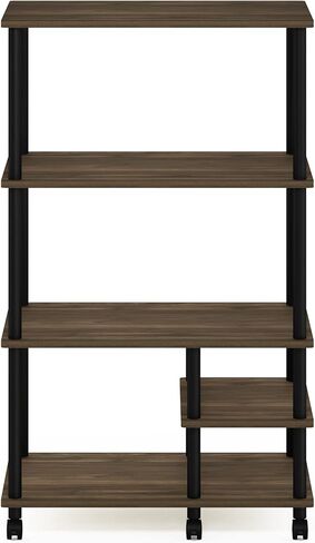 Furinno Turn-N-Tube 3-Tier Toolless Multipurpose Printer Stand Display Storage Shelf, Amber Pine/Black in Kuwait