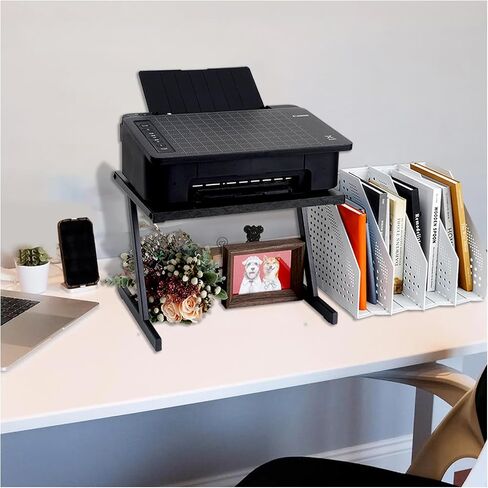 Versatile Printer Stand with Storage Portable Home Office Space-Saving Desktop Organizer Durable and Practical Black in Saudi Arabia