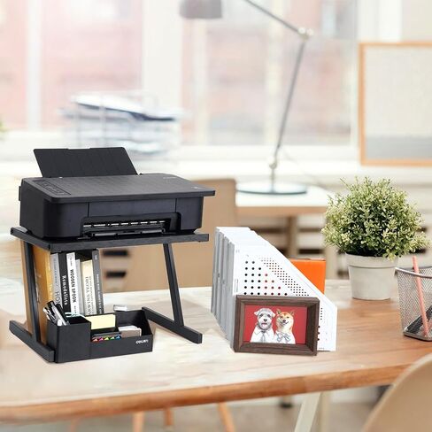 Versatile Printer Stand with Storage Portable Home Office Space-Saving Desktop Organizer Durable and Practical Black in Saudi Arabia