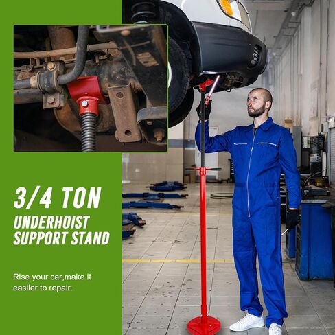 ‎EASYBERG حامل دعم للرافعة السفلية، سعة 3/4 طن، قاعدة بقطر 12 بوصة، سرج محيطي، مقبض دوار مثبت على المحمل، برغي ACME ملولب ذاتي القفل، يدعم مكونات السيارة in Kuwait