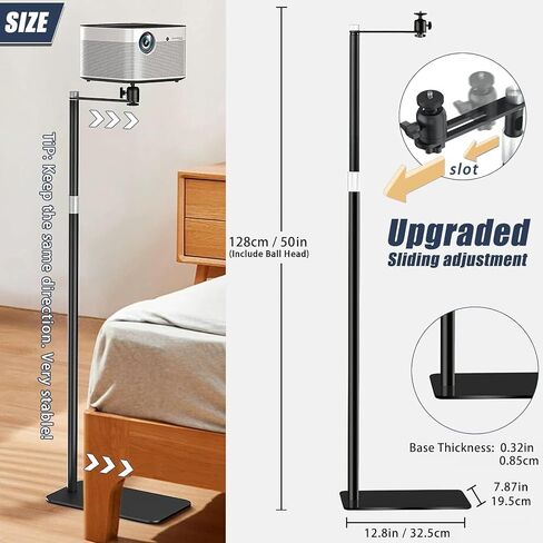 Projector Stand Projector Floor Stand for Bedside Sofa 104-140 CM / 41-55 IN 360° Adjustable Stand for Projector Compatible with XGIMI Eokeiy XuanPad HAPPRUN Projector Universal Mount Upgraded in Saudi Arabia