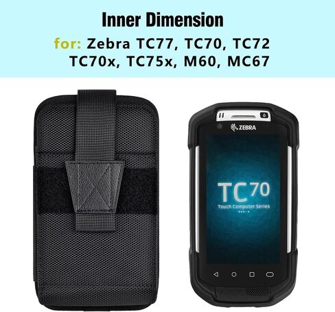 حافظة ماسح الباركود لـ Zebra TC70x، TC70، TC72، TC75x، TC75، TC77، M60، MC67 حامل حزام الحقيبة (أسود) in Kuwait