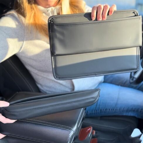 Car Seat Gap Filler Organizer | 2 in 1 Filler for Larger Gap | Car Side Seat Gap Filler | Car Coin Organizer - 2 USB Cable Holes | Front Seat Car Storage Box | Car Storage Organizer | Car Accessories in Saudi Arabia