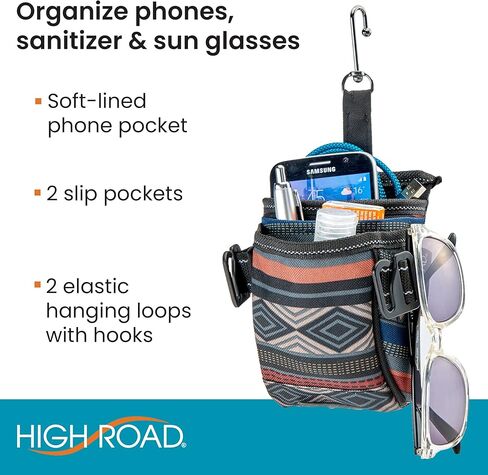High Road DriverPockets حامل هاتف السيارة وحقيبة تنفيس الهواء ومنظم المقعد الأمامي مع 3 جيوب وخطافات تعليق ومنفذ شحن in Kuwait