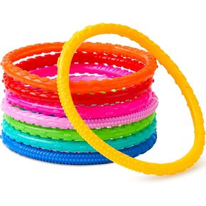 JOYIN Dive Circles Pool Toys, 8 Pcs Colorful Pool Rings for Kids, Underwater Training Swimming Diving Toy for Kids Gifts Summer Swim Water Fun Games
