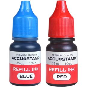 Ink Refill, Pre-Inked, Red & Blue