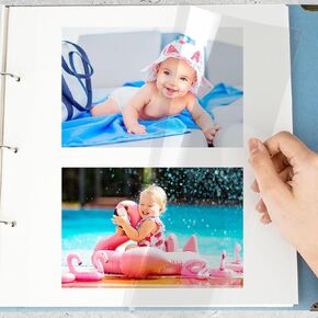 Refill Pages for 3 Ring Binder Photo Album - Self Adhesive, Compatible with 2x3, 4x6, 5x7, and 8x10 Photos or Recipe Cards