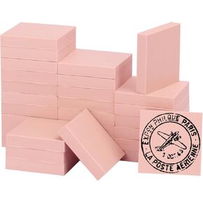 60 Pcs 2" Round Rubber Carving Blocks, Linoleum Blocks, Stamp Carving Blocks for Printmaking, Crafts and More,(Pink) by KUKLIPJIM