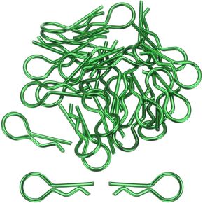 DMiotech 25Pcs Body Clips Bent RC Car Shell Clip Model Car R Pins Green Universal Shell Replacement Parts for 1/10 Scale RC Car