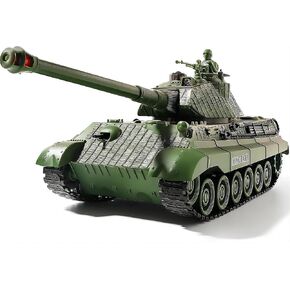 RC Tank, Remote Control WW2 German King Tiger Army Tank Toys, 1:28 Scale 9 Channels RC Military Vehicles for Kids Boys,Girls Best Ages 6 7 8 9 10