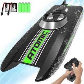VOLANTEXRC Remote Control Boats for Pools and Lakes 20+MPH AtomicXS High Speed RC Boat for Kids or Adults Toy Boat Gifts with 2 Batteries & Reverse Function (795-5 Blue)