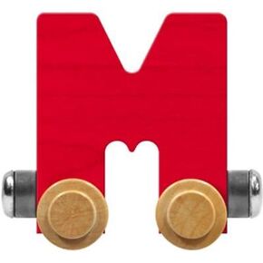 Maple Landmark NameTrains Bright Letter Car M - Made in USA (Red)