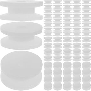TEHAUX 100pcs Car Toys Pulley Wheel, 2mm Hole Plastic Belt Pulley Groove 9.3mm Diameter Mini Gear Motor Wheel for DIY Models Science Project, White