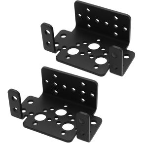 2PCS Aluminum Multifunction Servo Bracket 58x25.1x37mm Applicable to Servo Systems with Size 40x45x20mm for Robot Remote Control Models Black