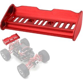 Metal Tail Wing Rear Spoiler Upgrade Parts Compatible with Hyper Go H14BM H16BM MJX 14209 14210 16207 16208 16209 16210 H16 M162 1/14 1/16 RC Car (Red)