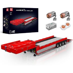 Mould King 19015T Trailer Truck Block Kits Model, MOC Building Blocks Set to Build, Gift for Kids Age 8+/Adult Collections Enthusiasts (3399+ Pieces with Motor/APP Remote Control)