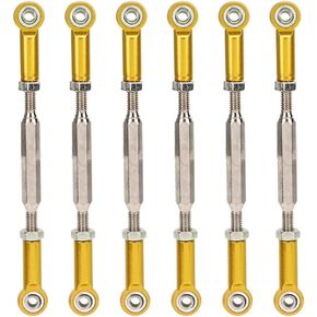 Dilwe RC Car Push Rod,1/10 RC Car Aluminum Alloy Turnbuckle Rod Linkage with Adjustable Length, 88-104mm(Gold)