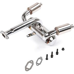 Double Exhaust Pipe Kit for 1/5 HPI ROFUN BAHA ROVAN King Motor Baja 5B Rc Car Parts