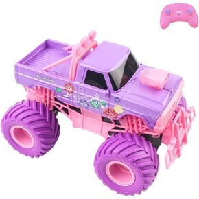 سيارة التحكم عن بعد ، All-Terrain RC Off-Road Truck ، 1:16 Hobby Monster Truck Tarys 2.4 GHZ HOPS ، سيارة التحكم عن بُعد للفتيات في سن 4-6-8-12 ، والوردي والأرجواني
