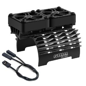 RC Cooling Fans 1/5 16000 High RPM 40mm Twin Motor Cooling Fans w/Metal Heatsink for Diameter 55-58mm Motor Compatible with 1/5 1/6 Scale RC Car Truck