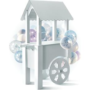 Cardboard Candy Cart for Parties - Dessert Display on Wheels - Party Decoration for Birthdays, Weddings, Baby Showers, and Bridal Parties