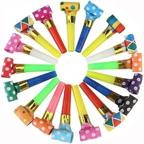 25 PCS Party Blower Blower Plower Fo Noisemakers انفجارات حفلة مضحكة للقرون الملونة ، وسلاف عيد ميلاد ، صافرة ، سنوات جديدة لعام 2025 صانعات صانعات الحفلات ، تفضل صانعي الضوضاء