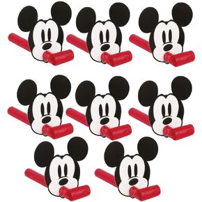 Unique Disney Mickey Mouse Blowouts - (Pack of 8) - Vibrant Colors & Iconic Design - Perfect for Kids' Birthdays & Celebrations