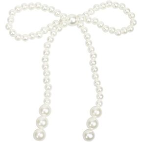 10PCS White Imitation Pearl Bow Cake Decorations Birthday Party Bow Dots Cupcake Toppers for Children's Birthday Baby Shower Party Cake Decorations Supplies