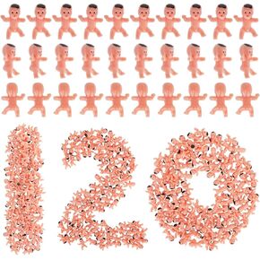 120 PCS Plastic Babies for Baby Shower Games, 1 Inch Bulk Mini Babies Tiny Plastic Babies for King Cake Babies Ice Cube Game, Small Plastic Babies for My Water Broke Baby Shower Game Decorations