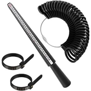 Accmor Ring Size Measuring Tool Includes Plastic Ring Sizer Mandrel Stick, Finger Sizing Ring Guage Measurer and 2 Pcs Finger Measure Tape for Women Men Jewelry Making in Saudi Arabia