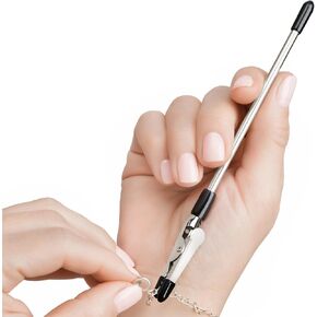 Mission Gallery Bracelet Helper Tool - Fastener Helper Tool for Bracelet, Necklace, Jewelry, Watch - Clip, Clasp Helper - Easy to Put on Yourself, Portable, Made of Metal, Silver