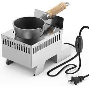 Electric Lead Melting Pot for Fishing Weight Molds and Bullet Casting Molds, Max 5lbs Capacity Metal Melter, Metal Smelter Pot with Melting Pot Separated from Stainless Steel Base